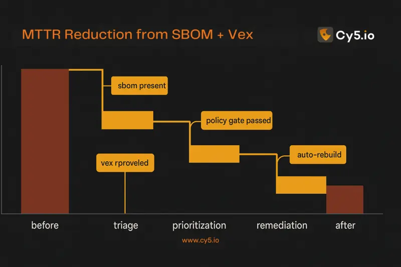 “benefits of sbom for cloud security” and “cloud vulnerability lifecycle metrics,” in Cy5's ion Cloud Security Platform