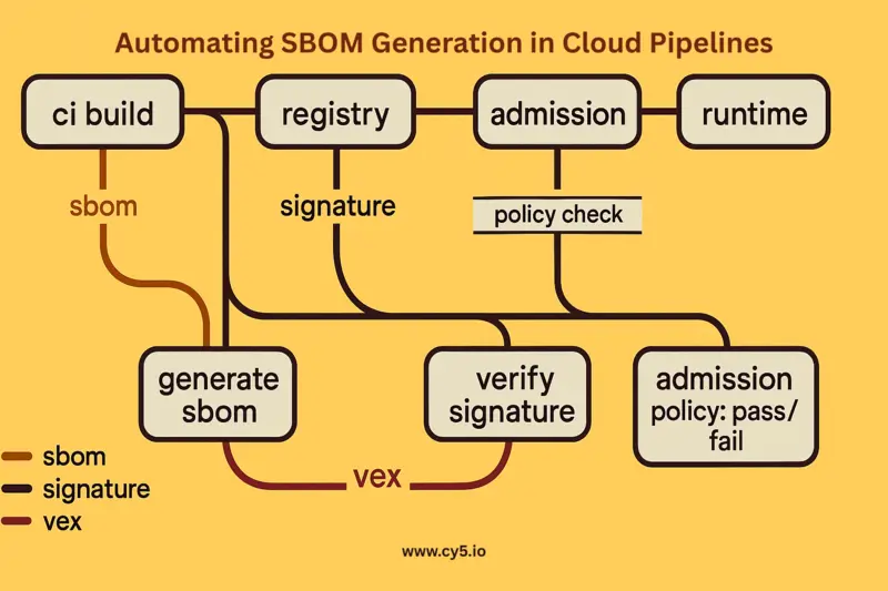 “automating sbom generation in cloud pipelines” and “admission policy for cloud-native vulnerability management,” in cloud security platform