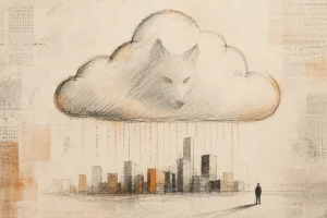 illustration of a hidden threat inside a cloud, representing cloud misconfigurations, unseen security risks, and the need for continuous cloud security posture management (CSPM).