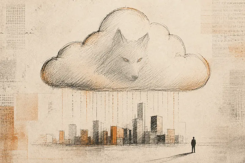 illustration of a hidden threat inside a cloud, representing cloud misconfigurations, unseen security risks, and the need for continuous cloud security posture management (CSPM).