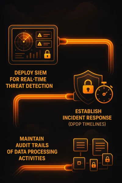 Phase 4 Security Monitoring & Breach Response, provided by Cy5's (Cloud Security Provider) Security Information and Event Management (SIEM) tool